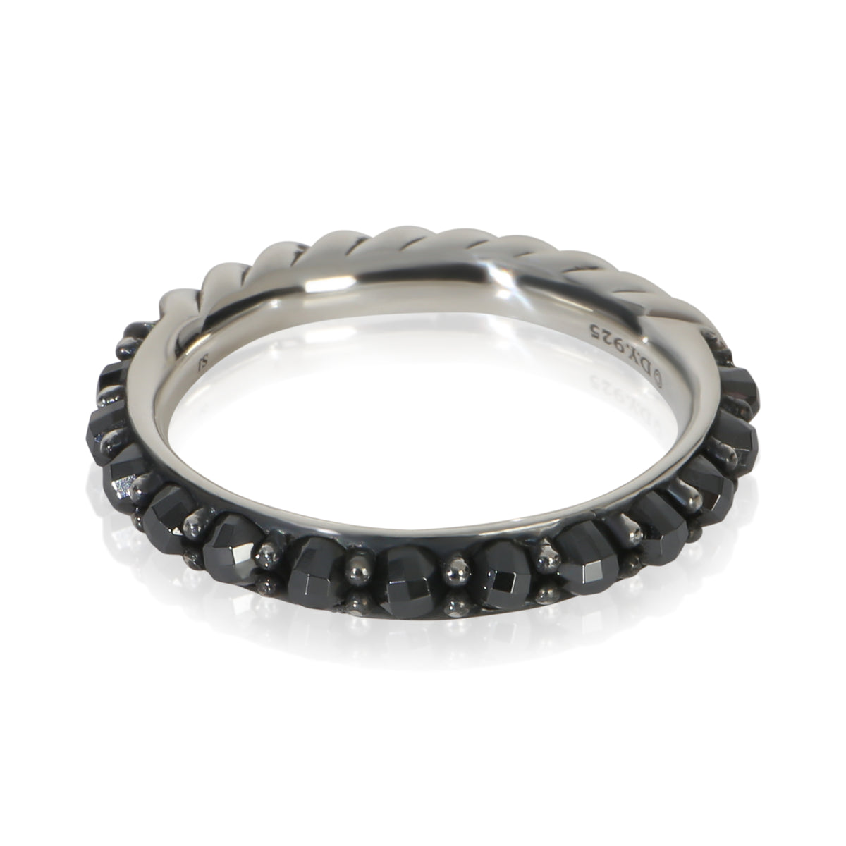 David Yurman Sterling Silver Hematite Cable Berries Ring sv