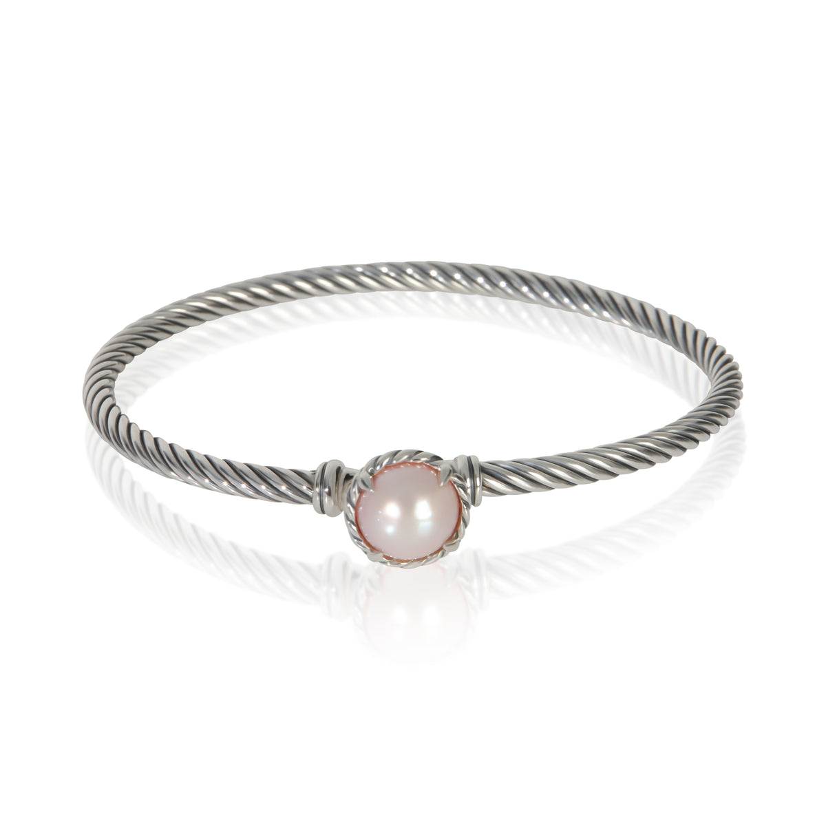 David Yurman Sterling Silver Pearl Chatelaine Bracelet fv
