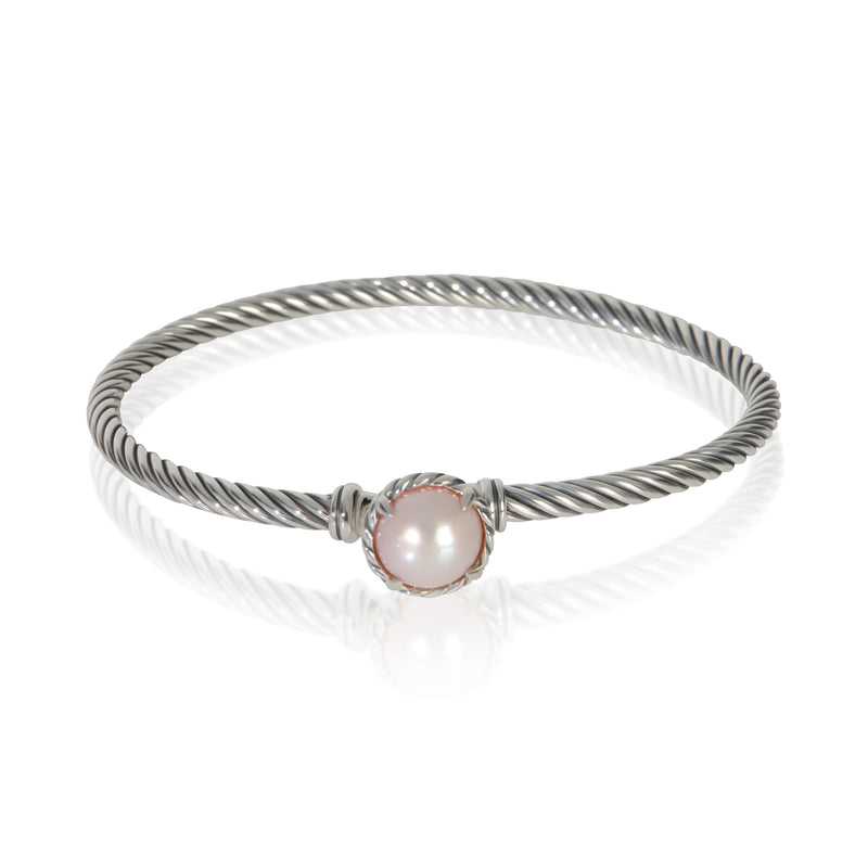 David Yurman Sterling Silver Pearl Chatelaine Bracelet fv