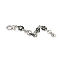 David Yurman Sterling Silver & Black Ceramic Oval Link Bracelet bv