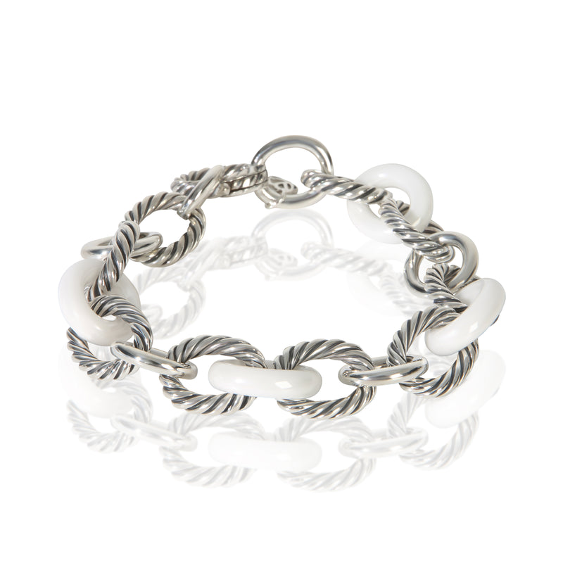 David Yurman Sterling Silver  Oval Link Bracelet fv