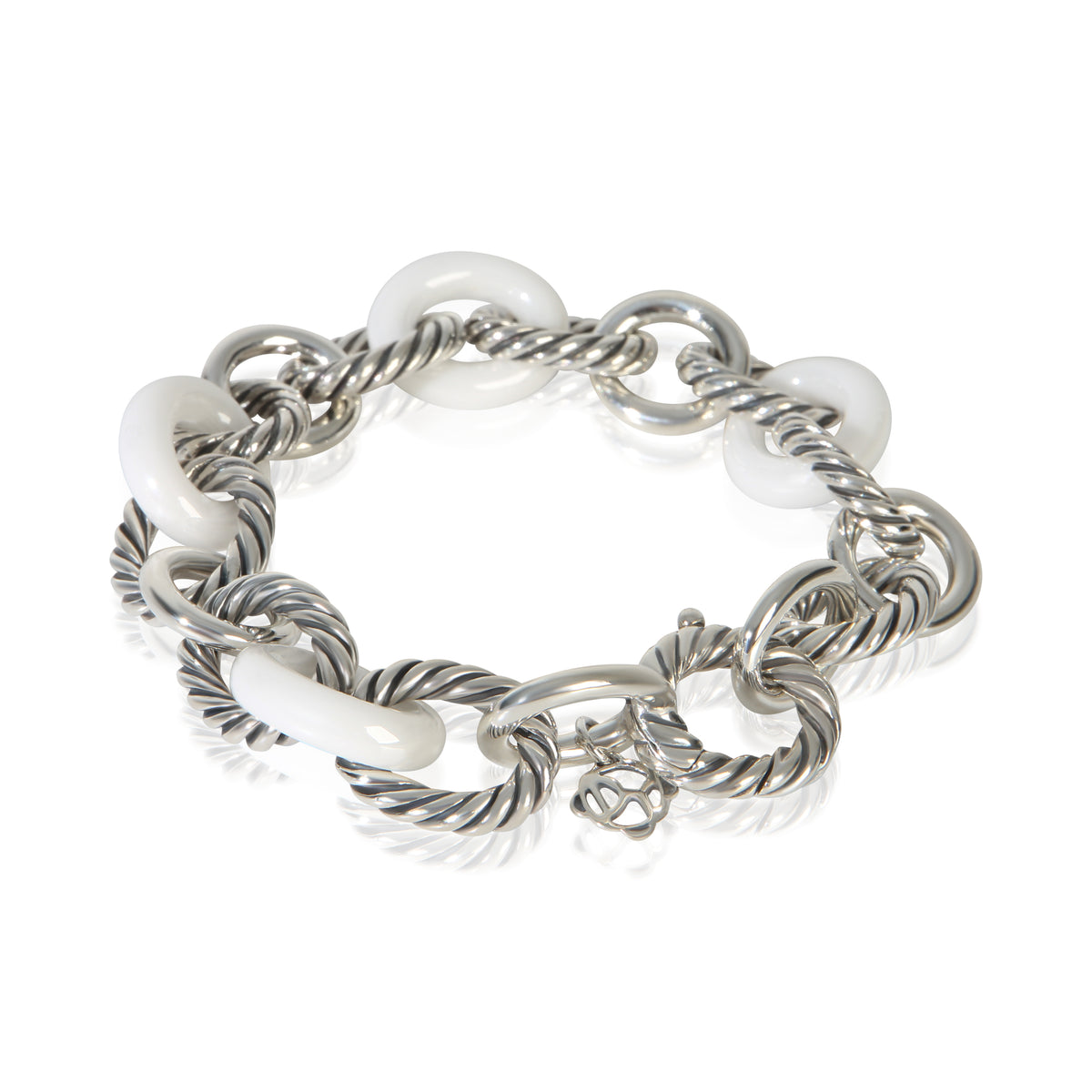 David Yurman Sterling Silver  Oval Link Bracelet pv