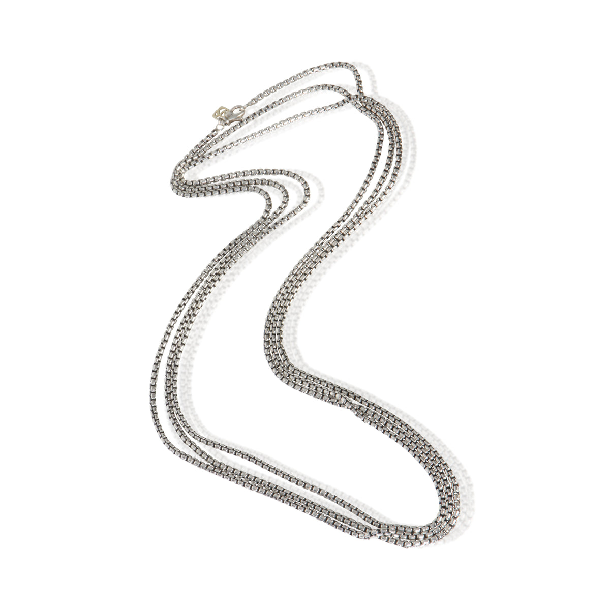 David Yurman Sterling Silver  Box Chain Necklace pv
