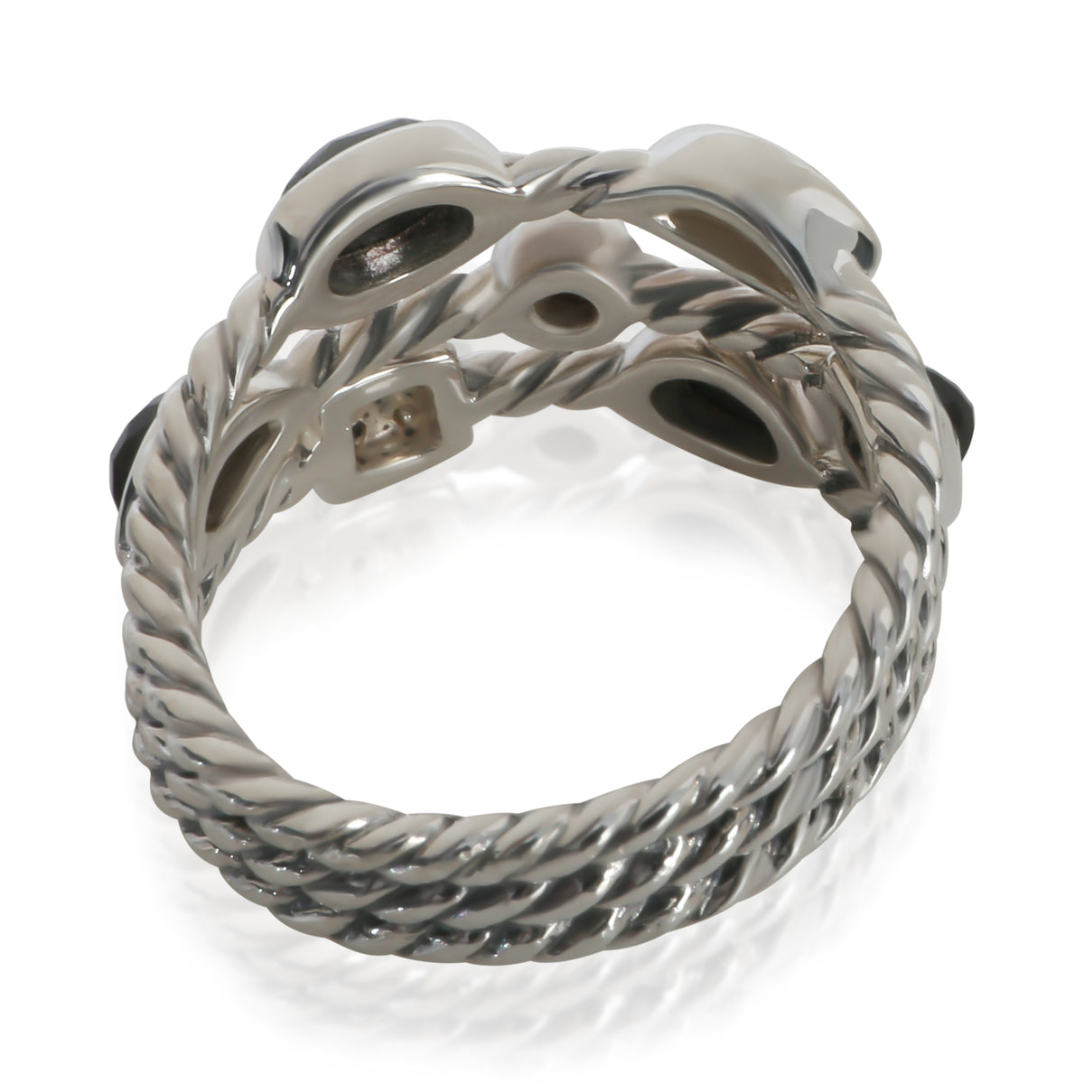David Yurman Sterling Silver Hematite and Diamond Confetti Ring pv