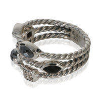 David Yurman Sterling Silver Hematite and Diamond Confetti Ring sv