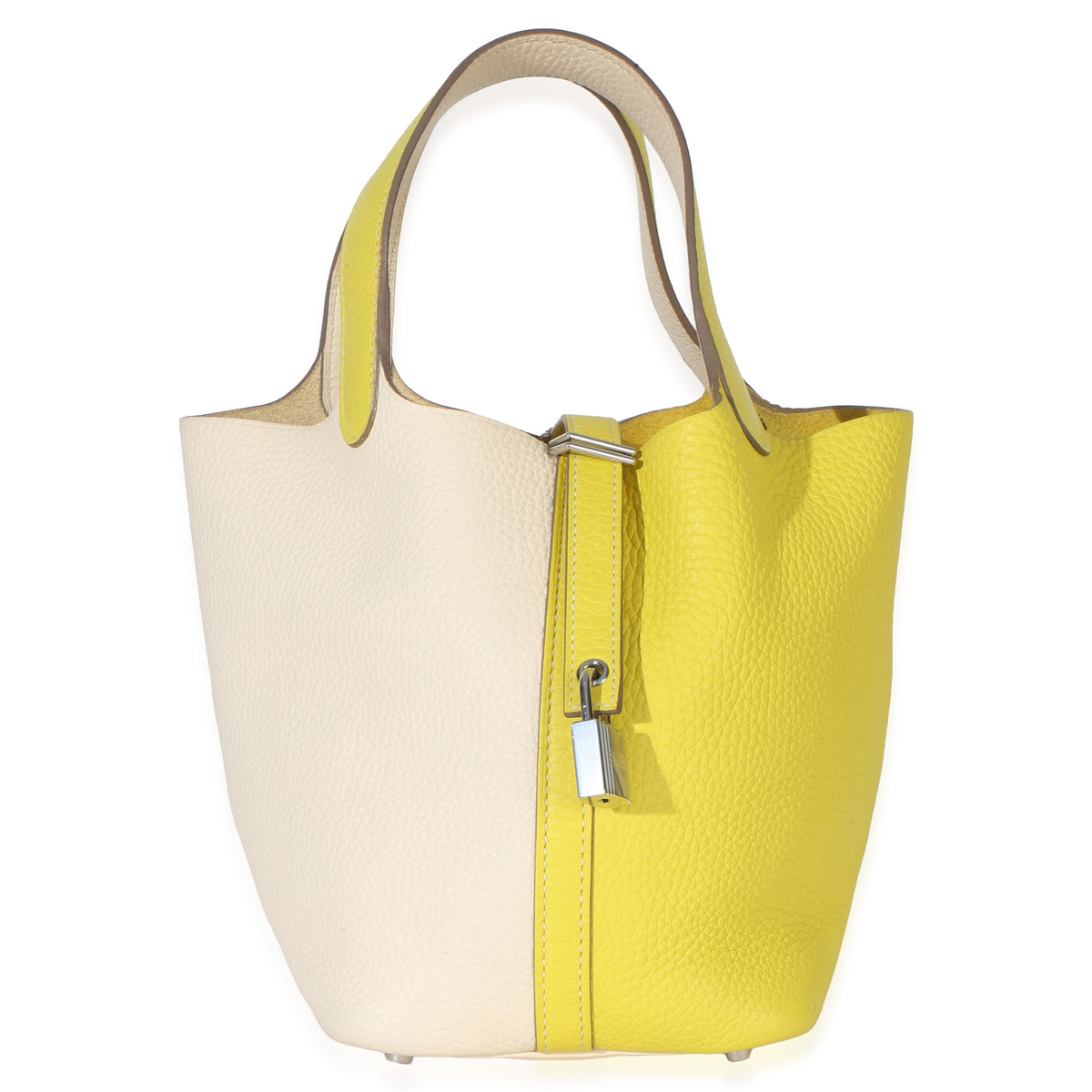 Hermès Bi Color Lime Nata Picotin Lock 18 PHW Handbag 4