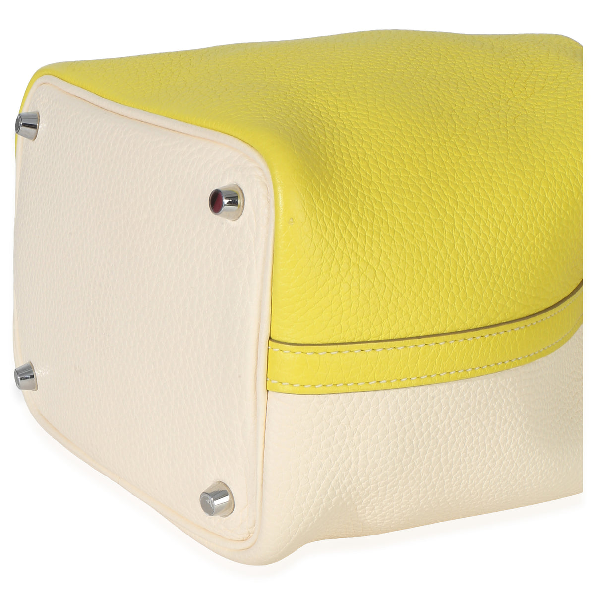 Hermès Clemence Bi Color Lime Nata Picotin Lock 18 PHW Handbag 6
