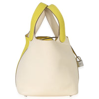 Hermès Clemence Bi Color Lime Nata Picotin Lock 18 PHW Handbag 3