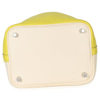 Hermès Clemence Bi Color Lime Nata Picotin Lock 18 PHW Handbag 5