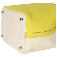 Hermès Clemence Bi Color Lime Nata Picotin Lock 18 PHW Handbag 6