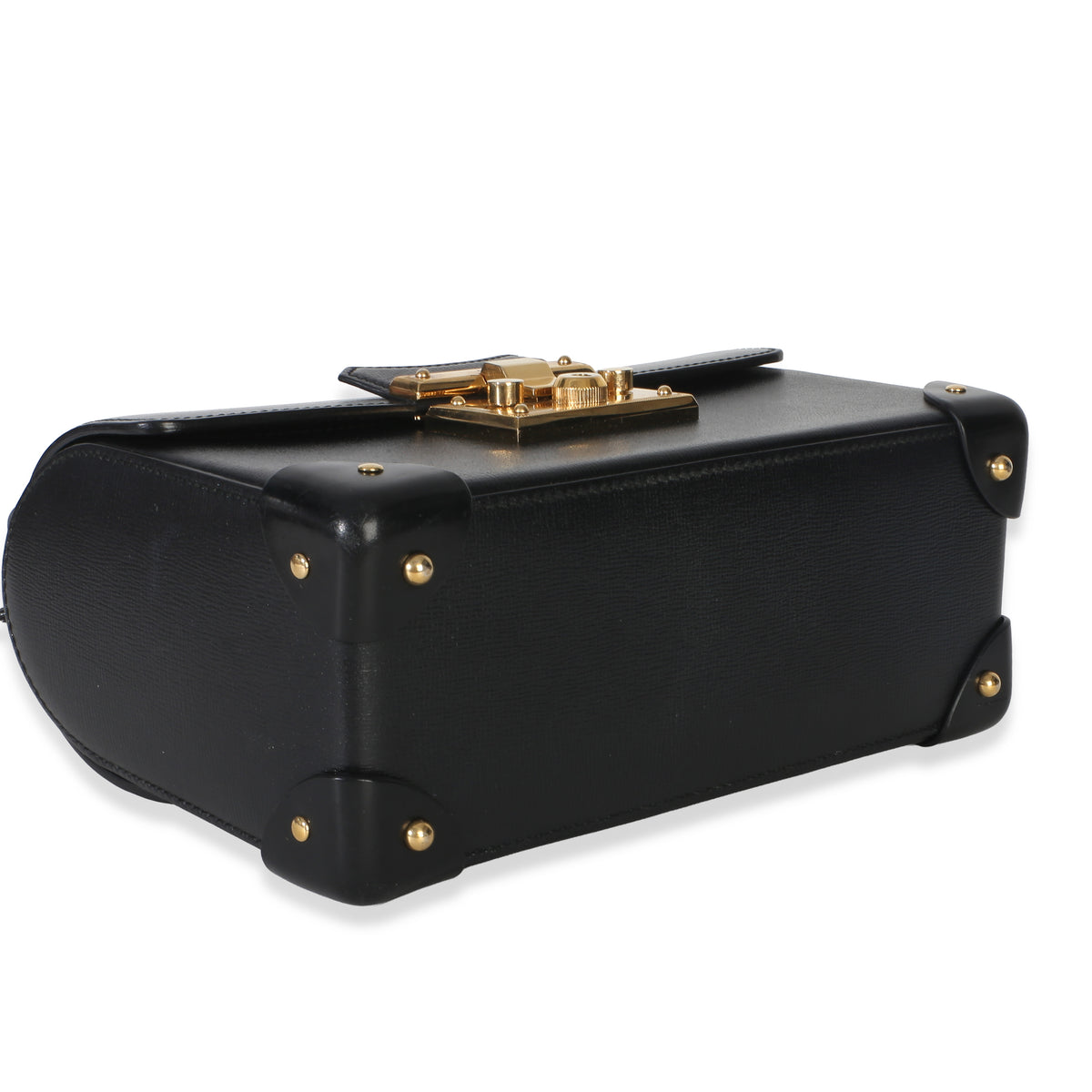 Gucci Black Azalea Calfskin Small Padlock Bamboo Shoulder Bag Handbag 7