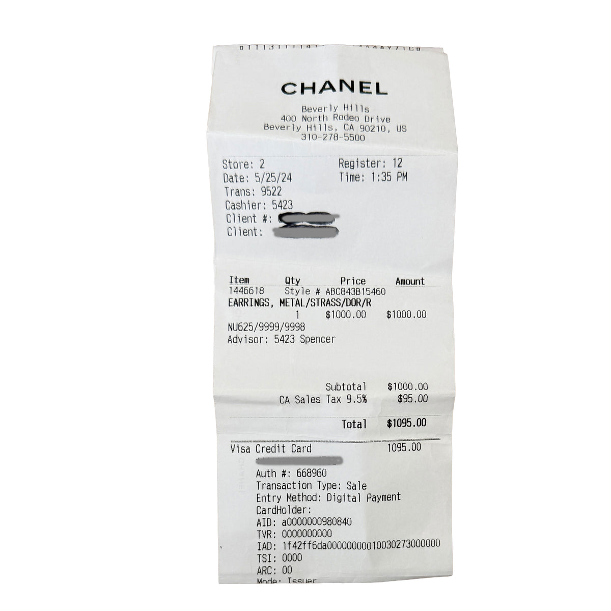 Chanel Gold Plated  2024 Rainbow CC Earrings box
