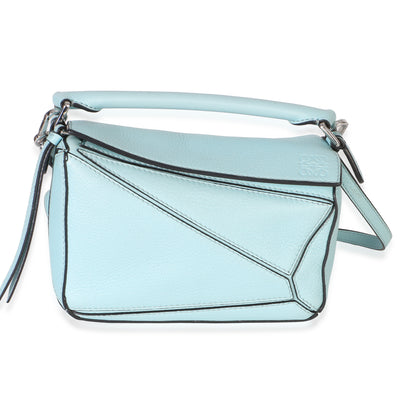 Loewe Light Blue Grained Calfskin Mini Puzzle Handbag fv