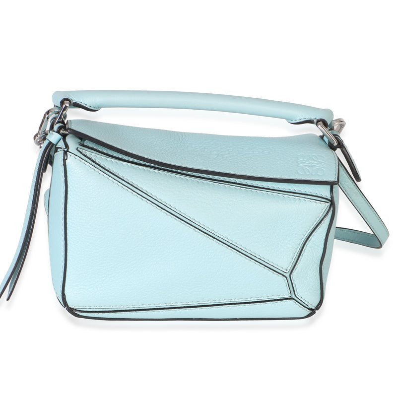 Loewe Light Blue Grained Calfskin Mini Puzzle Handbag fv