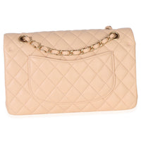 Chanel Beige Quilted Lambskin Medium Classic Double Flap Bag Handbag 4