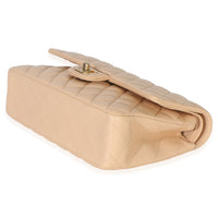 Chanel Beige Quilted Lambskin Medium Classic Double Flap Bag Handbag 6
