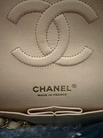 Chanel Beige Quilted Lambskin Medium Classic Double Flap Bag Handbag ad3