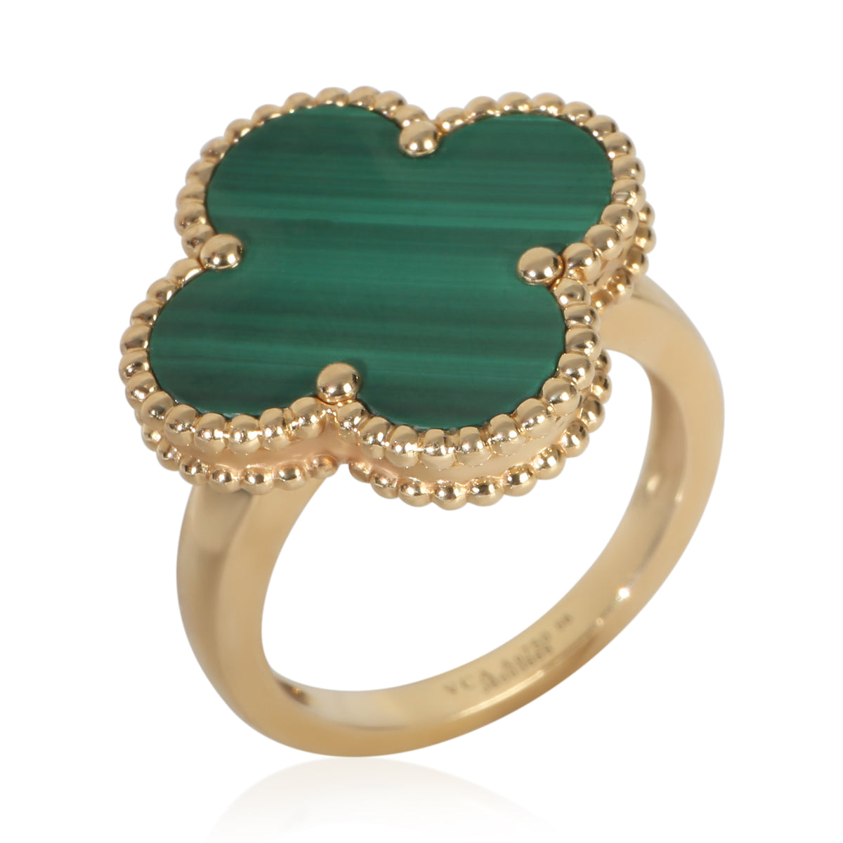 Van Cleef & Arpels Yellow Gold Malachite Magic Alhambra Ring av