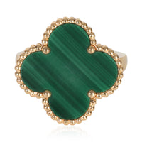 Van Cleef & Arpels Yellow Gold Malachite Magic Alhambra Ring fv