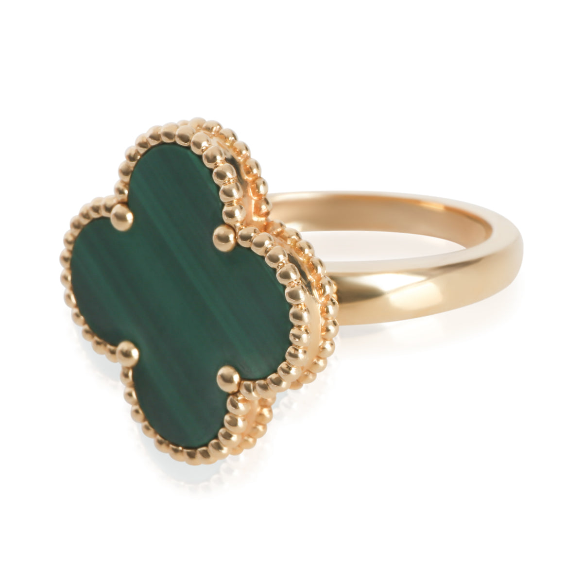 Van Cleef & Arpels Yellow Gold Malachite Magic Alhambra Ring sv