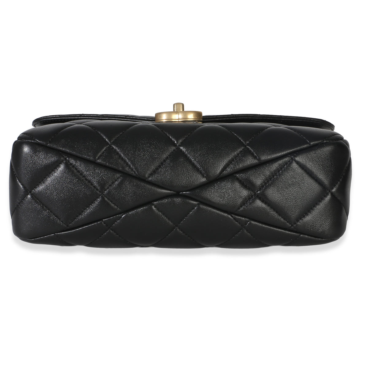 Chanel Black Quilted Lambskin Top Handle Envelope Flap Bag Handbag 5
