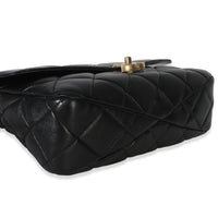 Chanel Black Quilted Lambskin Top Handle Envelope Flap Bag Handbag 7