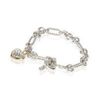 David Yurman Yellow Gold & Sterling Silver  Heart Charm Bracelet sv