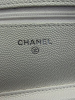 Chanel White Pink Quilted Caviar Woven CC Wallet On Chain Handbag ad3
