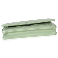 Chanel Light Green Quilted Lambskin Classic Wallet On Chain Handbag 5