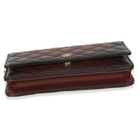 Chanel Brown Ombre Quilted Lambskin Classic Wallet On Chain Handbag 5