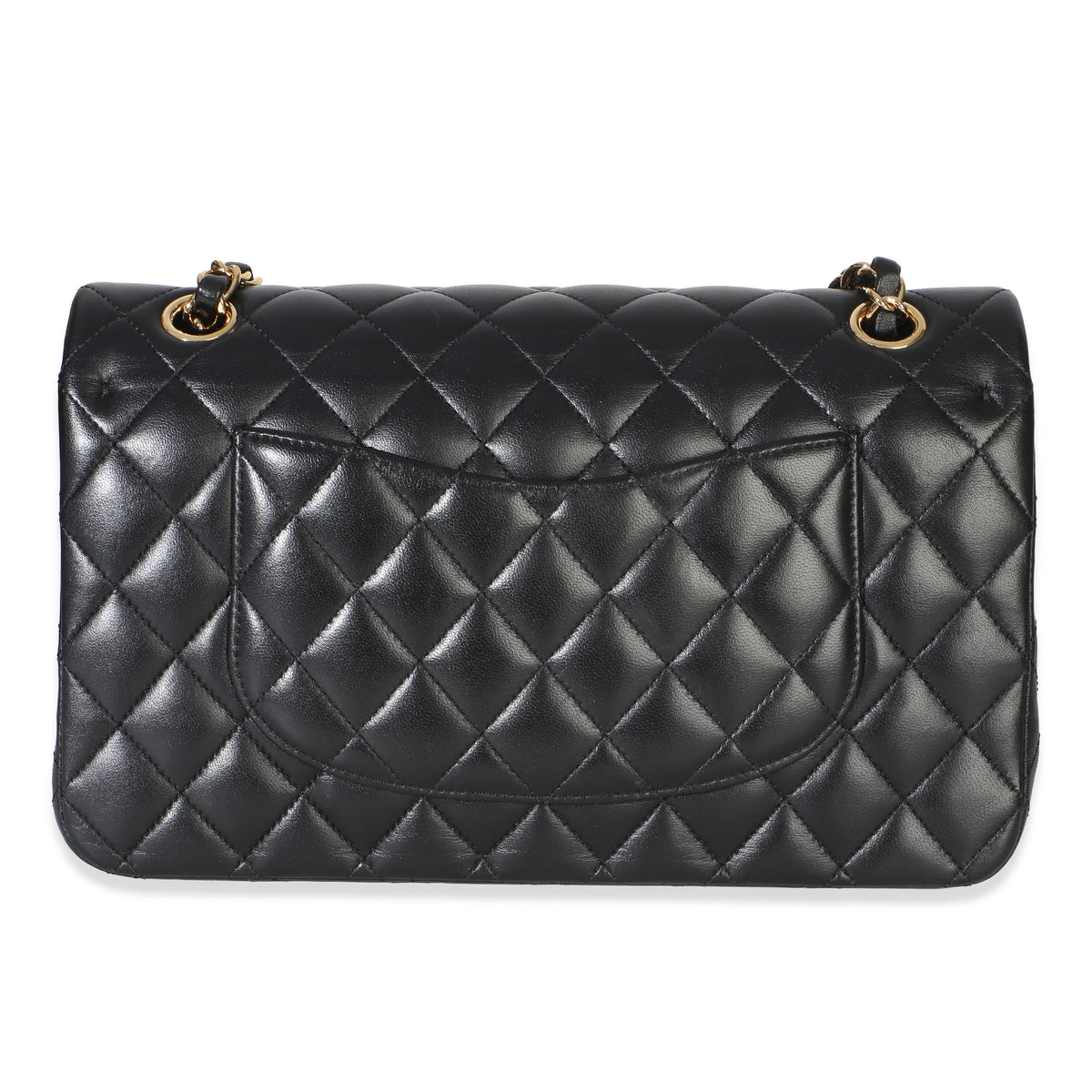 Chanel Black Quilted Lambskin Medium Classic Double Flap Bag Handbag 4