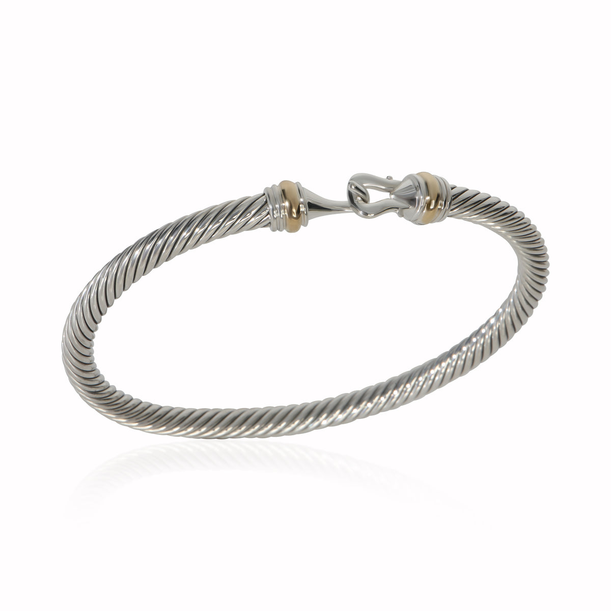 David Yurman Yellow Gold & Sterling Silver  Cable Buckle Bracelet bv