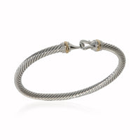 David Yurman Yellow Gold & Sterling Silver  Cable Buckle Bracelet bv