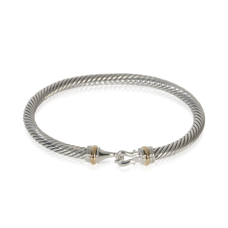 David Yurman Yellow Gold & Sterling Silver  Cable Buckle Bracelet fv