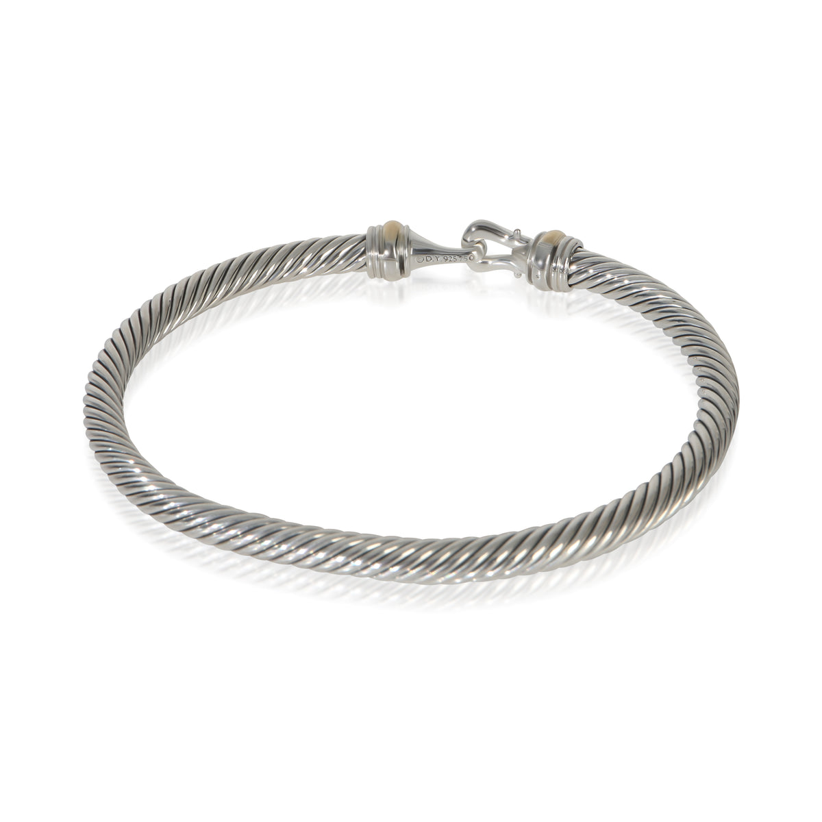 David Yurman Yellow Gold & Sterling Silver  Cable Buckle Bracelet pv