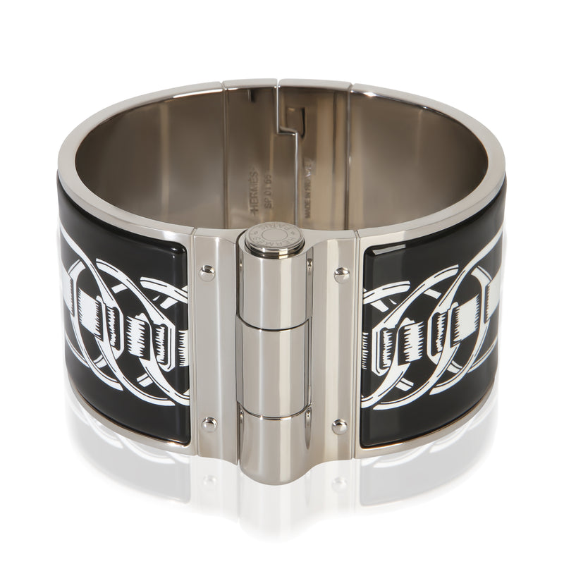Hermès Extra Wide Balades Equestres Hinged Enamel Bracelet fv