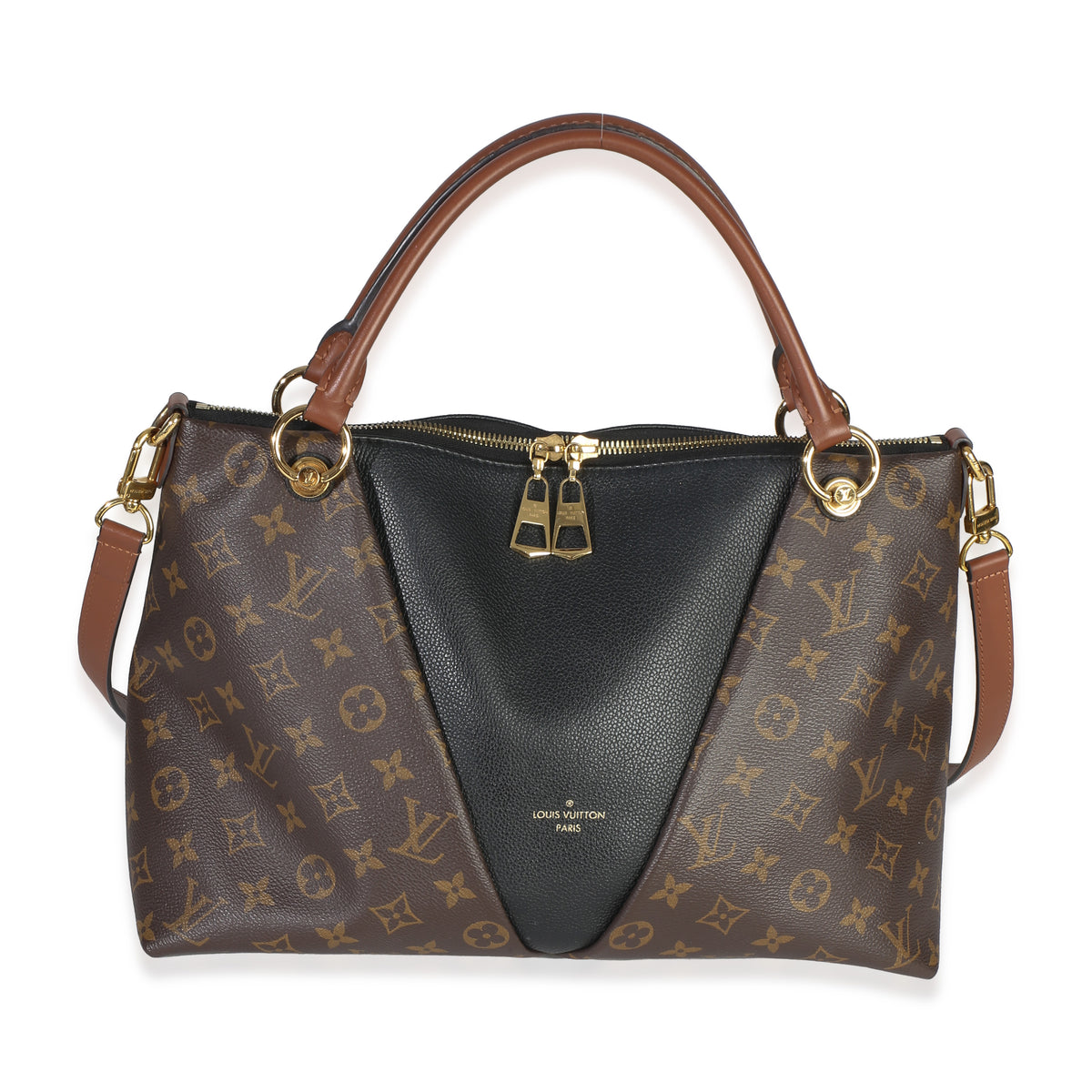 Louis Vuitton Black Monogram Canvas V Tote MM Handbag fv