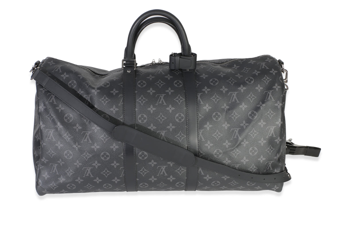 Louis Vuitton Monogram Eclipse Canvas Keepall Bandouliere 55 Handbag 4