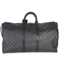 Louis Vuitton Monogram Eclipse Canvas Keepall Bandouliere 55 Handbag fv