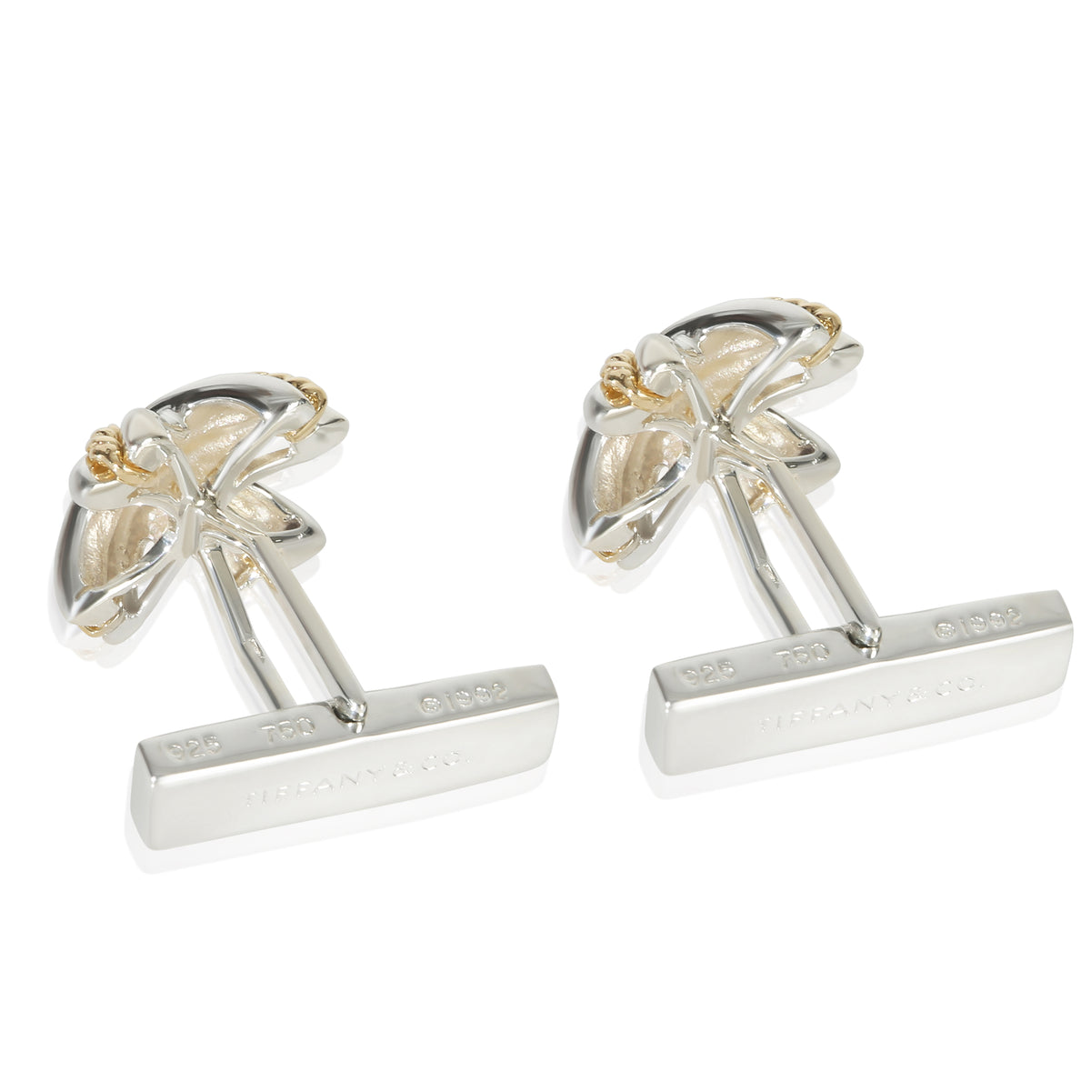 Tiffany & Co. Yellow Gold & Sterling Silver  Vintage 1992 Signature X Cufflinks pv