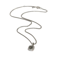 David Yurman Sterling Silver Prasiolite and Diamond Petite Albion Pendant pv