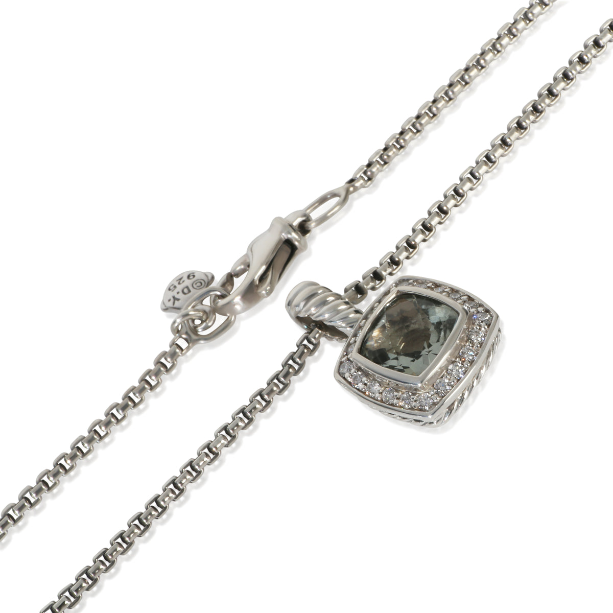 David Yurman Sterling Silver Prasiolite and Diamond Petite Albion Pendant sv