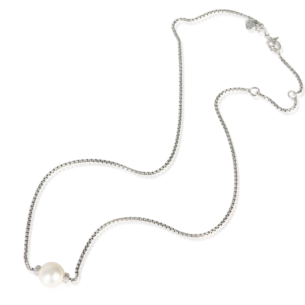 David Yurman Sterling Silver Pearl and Diamond Solari Pendant pv