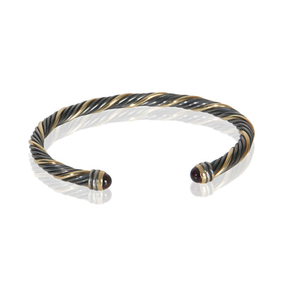 David Yurman 1/5 Yellow Gold & Sterling Silver Tourmaline Cable Classic Bracelet fv
