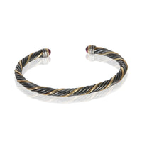 David Yurman 1/5 Yellow Gold & Sterling Silver Tourmaline Cable Classic Bracelet pv