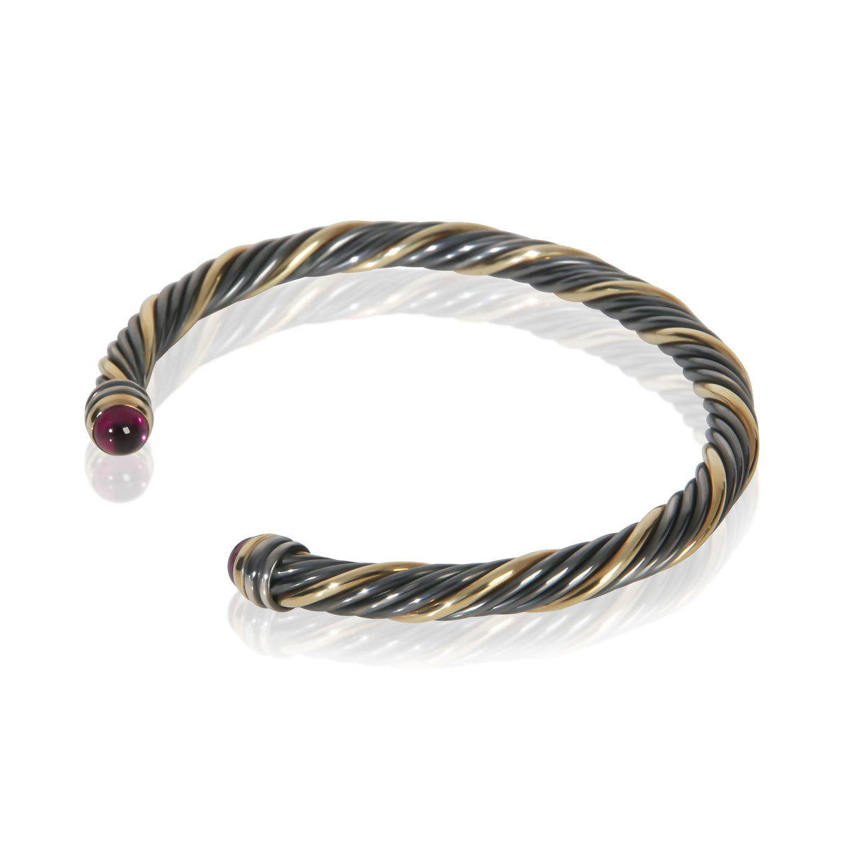 David Yurman 1/5 Yellow Gold & Sterling Silver Tourmaline Cable Classic Bracelet sv