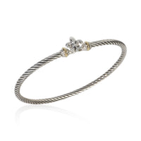 David Yurman Yellow Gold & Sterling Silver  Fleur De Lis Cable Hook Bracelet bv