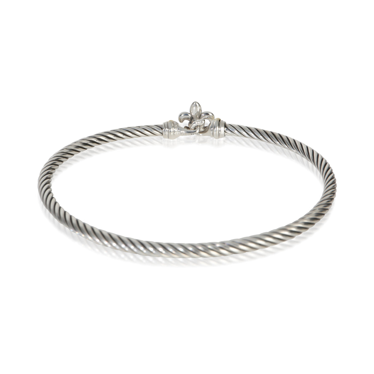 David Yurman Yellow Gold & Sterling Silver  Fleur De Lis Cable Hook Bracelet pv