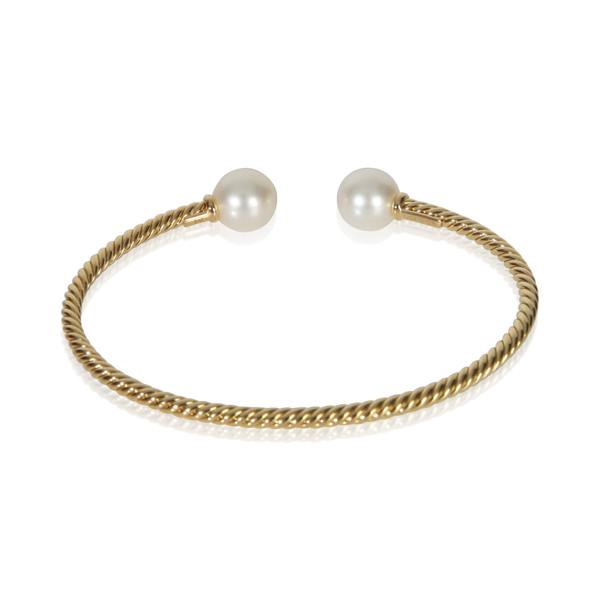 David Yurman Yellow Gold Pearl Solari Cablespira Bracelet pv