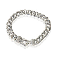 David Yurman Sterling Silver Diamond Buckle Curb Link Bracelet fv